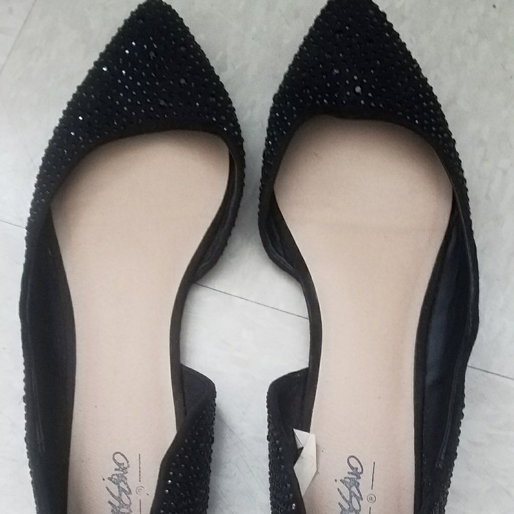 Sparkly black flats